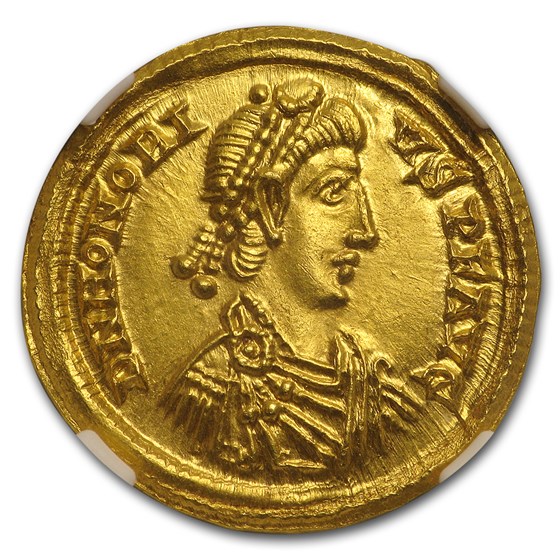 Roman Gold Solidus Emperor Honorius (393-423 AD) MS NGC Roman Gold Solidus Emperor Honorius (393-423 AD) MS NGC